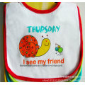 OEM Produce personnalisé Cartoon Imprimé Cartoon Coton Coton Blanc Babywear Feeder Drool Bib